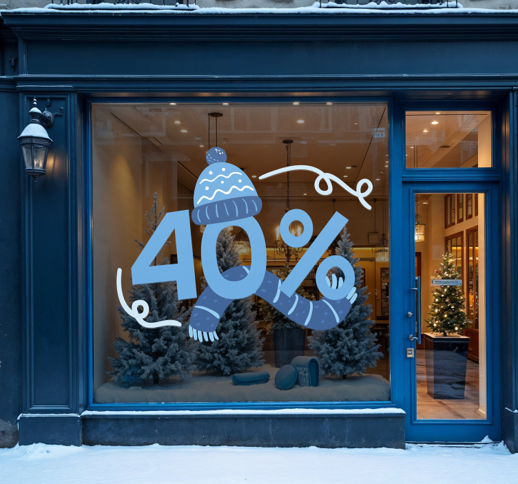 Mavi kış indirimi hayvan çıkartması - TenStickers