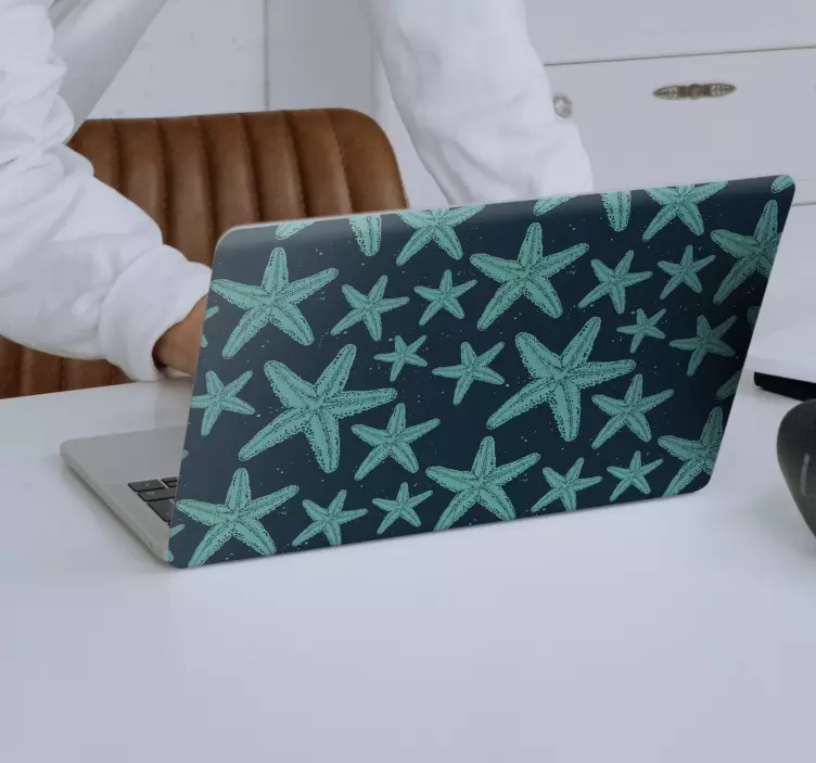 Mavi starfishes dizüstü bilgisayar kaplamaları - TenStickers