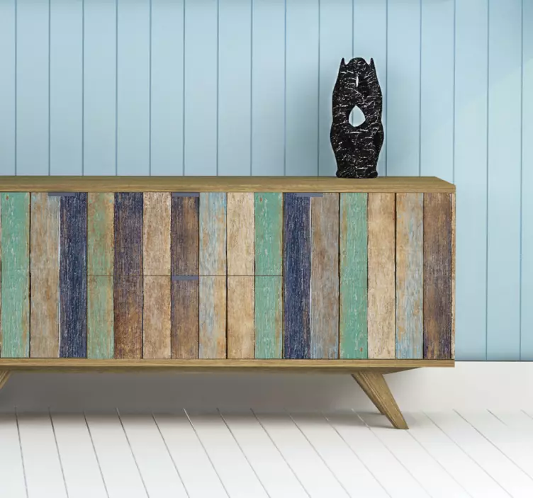 Mavi yaz ahşap mobilya sticker - TenStickers