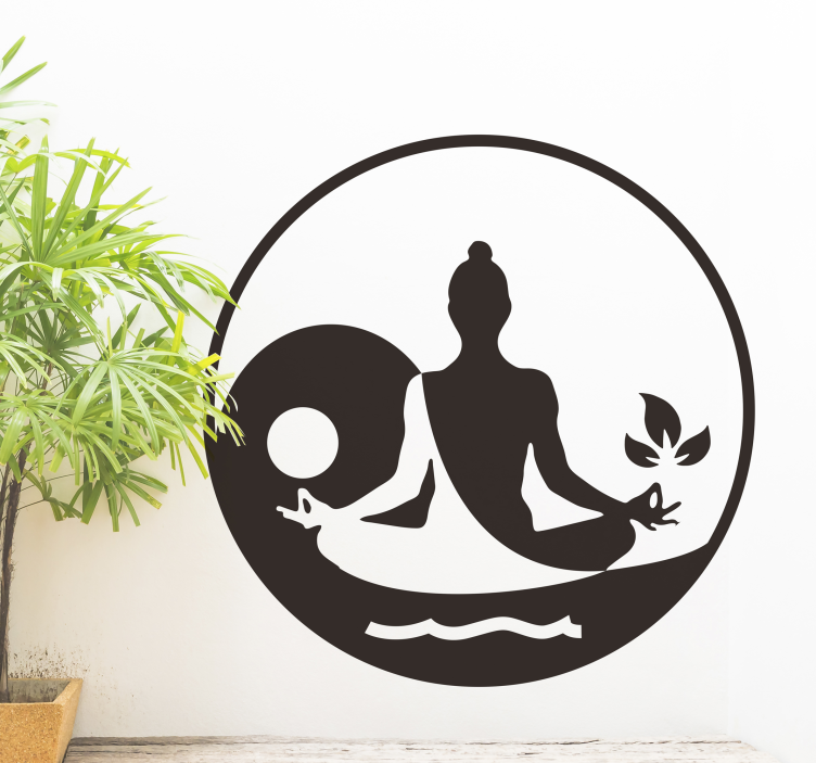 Meditasyon buda oturma odası duvar dekor - TenStickers