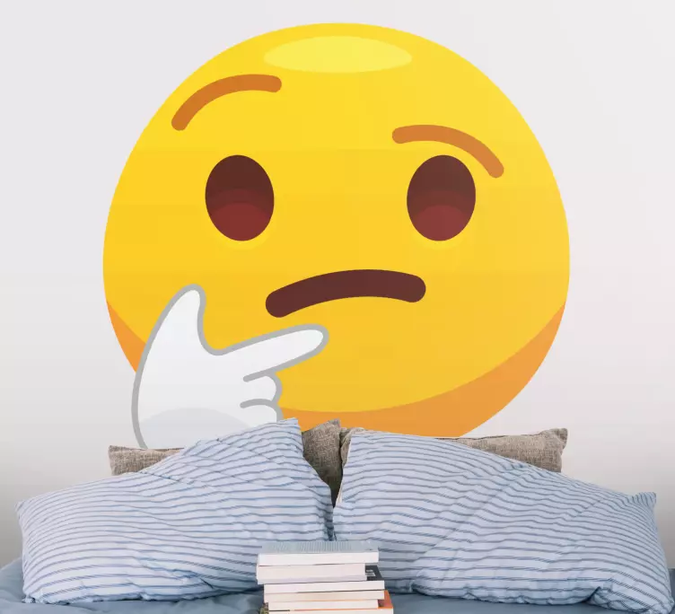 Meraklı emoji tasarımı duvar sticker - TenStickers
