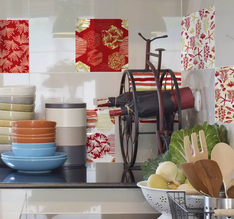 Mercan seti kiremit vinil sticker - TenStickers