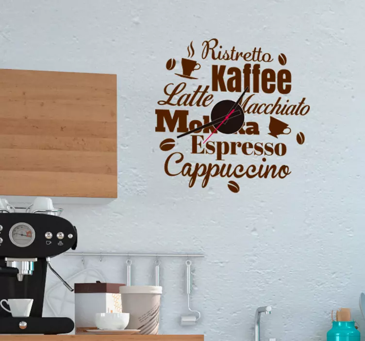 Metin duvar saati çıkartması - TenStickers