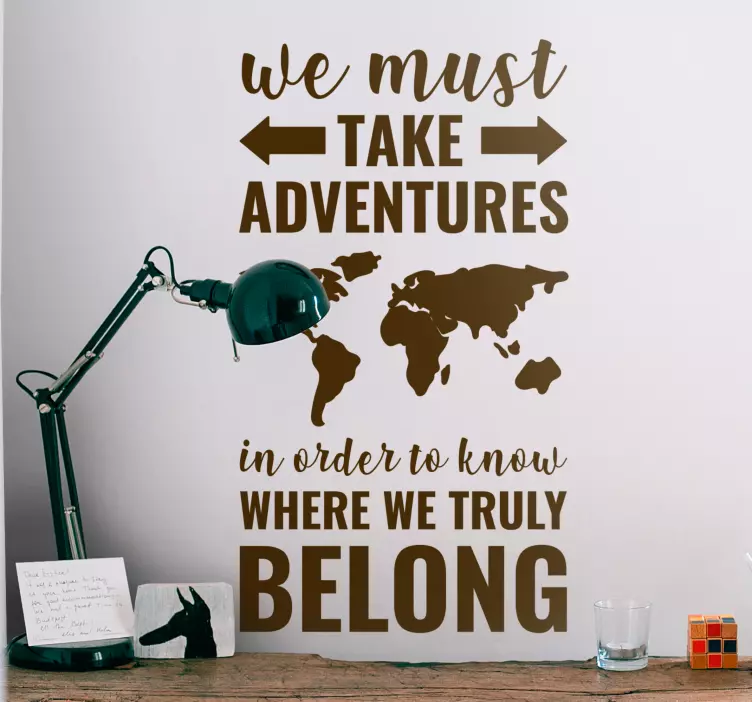 Metin maceraları seyahat çıkartması - TenStickers