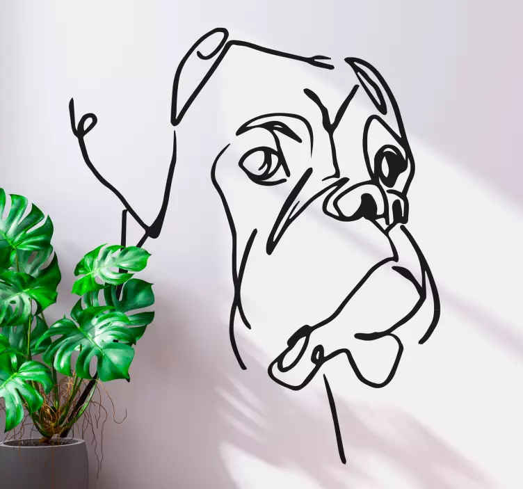 Minimalist boxer köpek kedi çıkartması - TenStickers