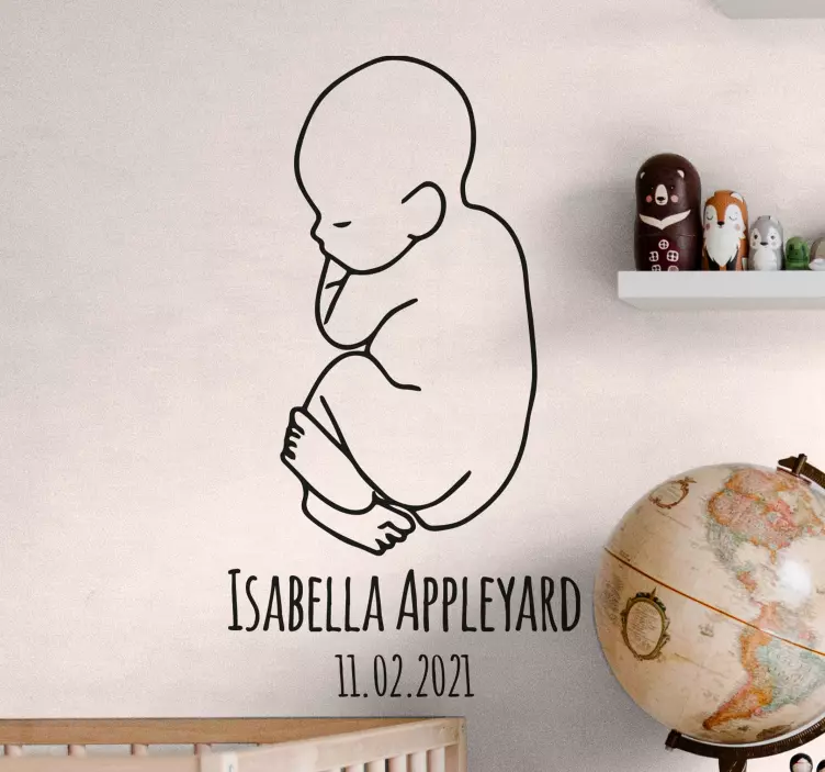 Minimalist kişiselleştirilmiş bebek insanlar çıkartması - TenStickers