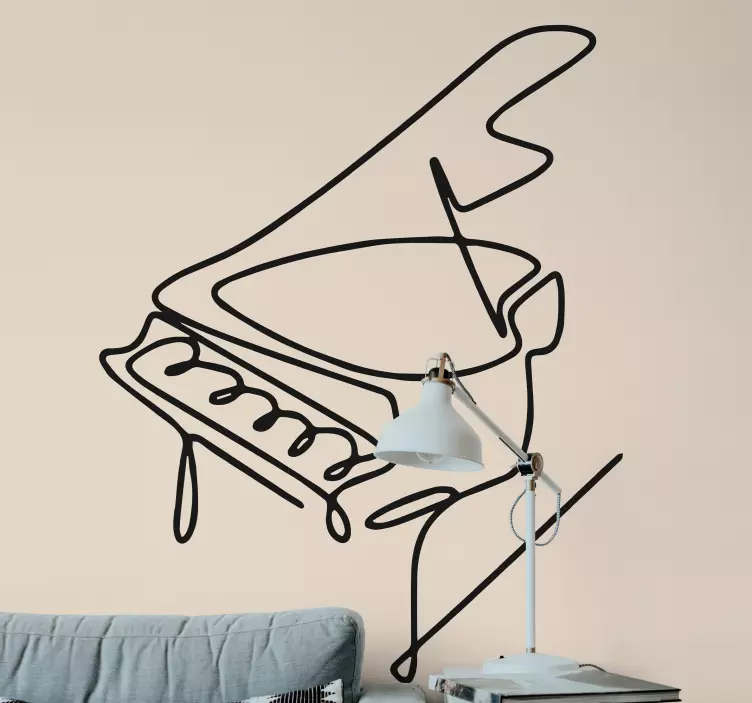 Minimalist piyano müzikal çıkartması - TenStickers