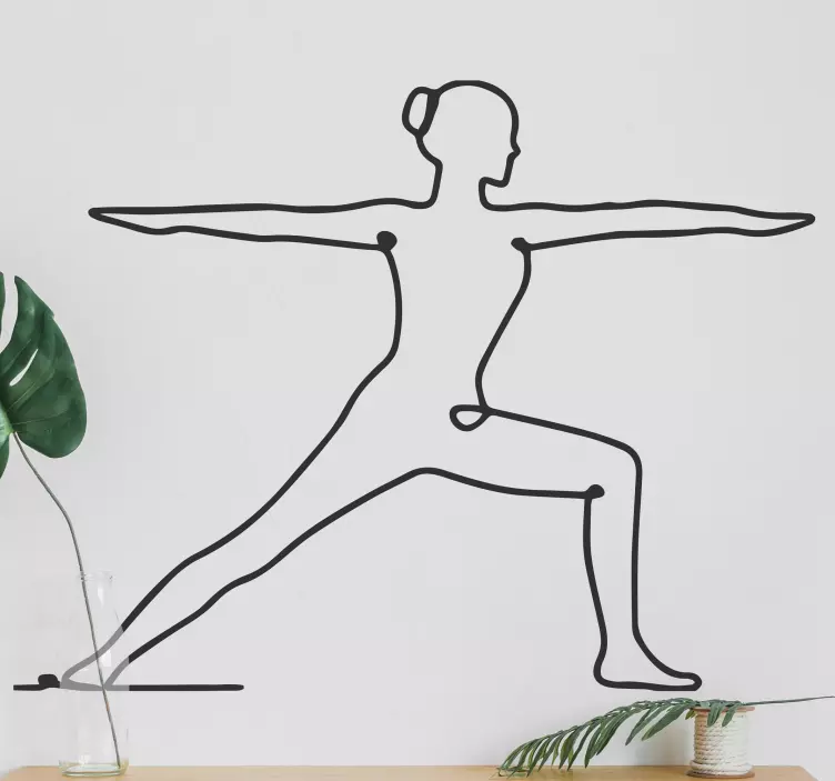 Minimalist yoga pozu insanlar çıkartması - TenStickers