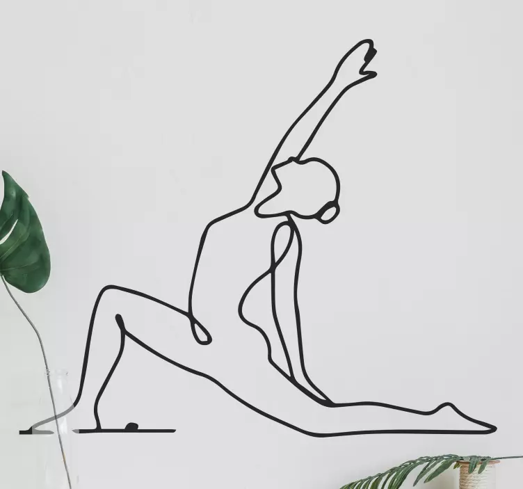 Minimalist yoga streç insanlar çıkartması - TenStickers