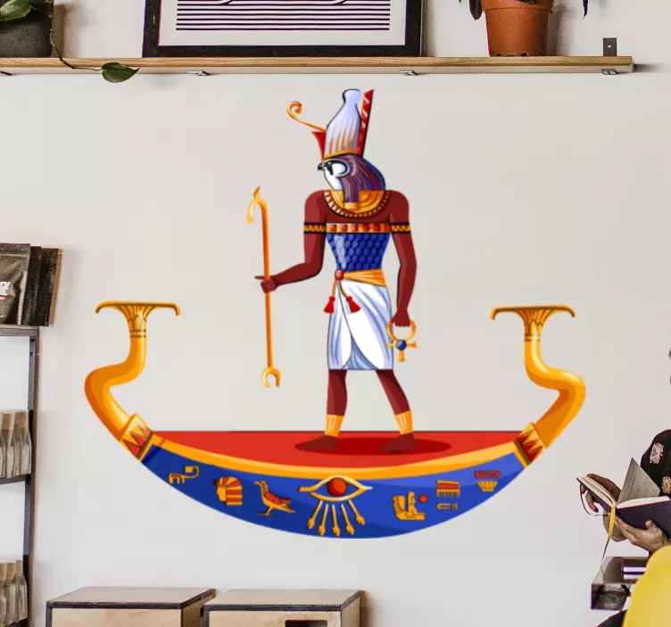 Mısır tanrısı horus siyaset çıkartmaları - TenStickers