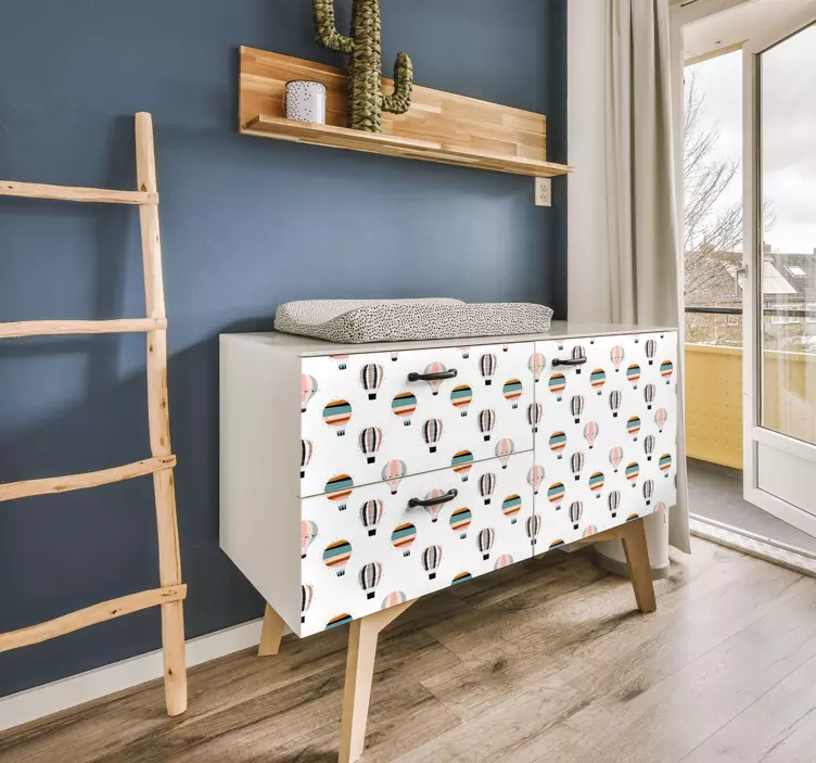 Sıcak hava balonları desen mobilya çıkartması 3600 - TenStickers