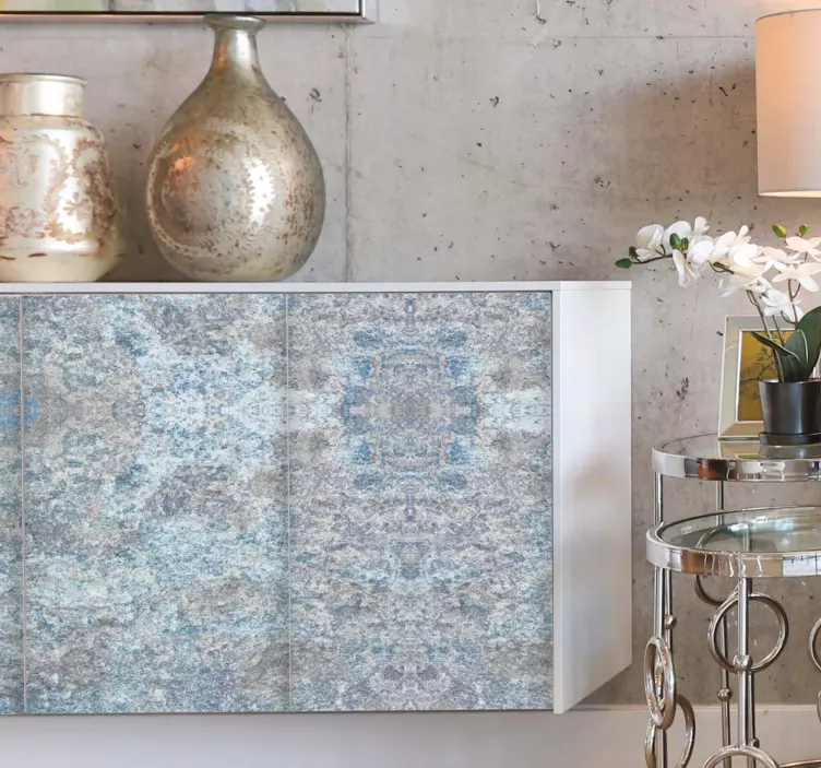 Açık mavi ve bej mermer mobilya çıkartması - TenStickers