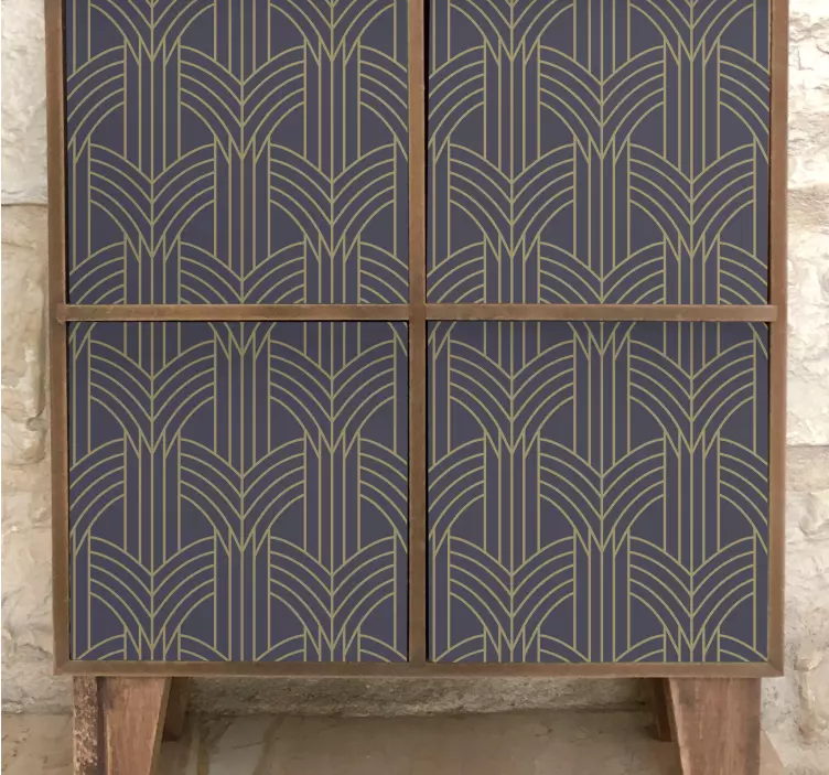 Art deco tarzı coğrafi desen mobilya çıkartması - TenStickers