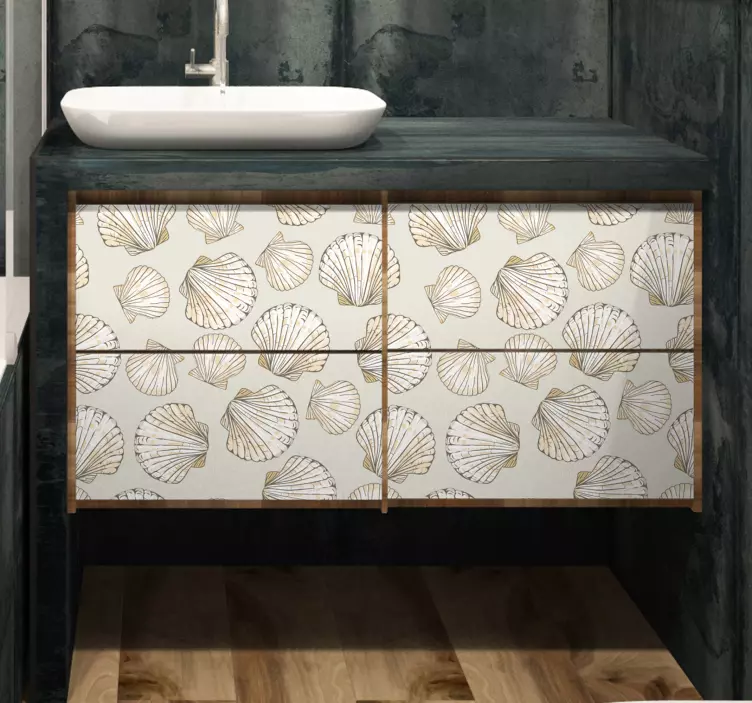 Irili ufaklı deniz kabukları mobilya çıkartması - TenStickers