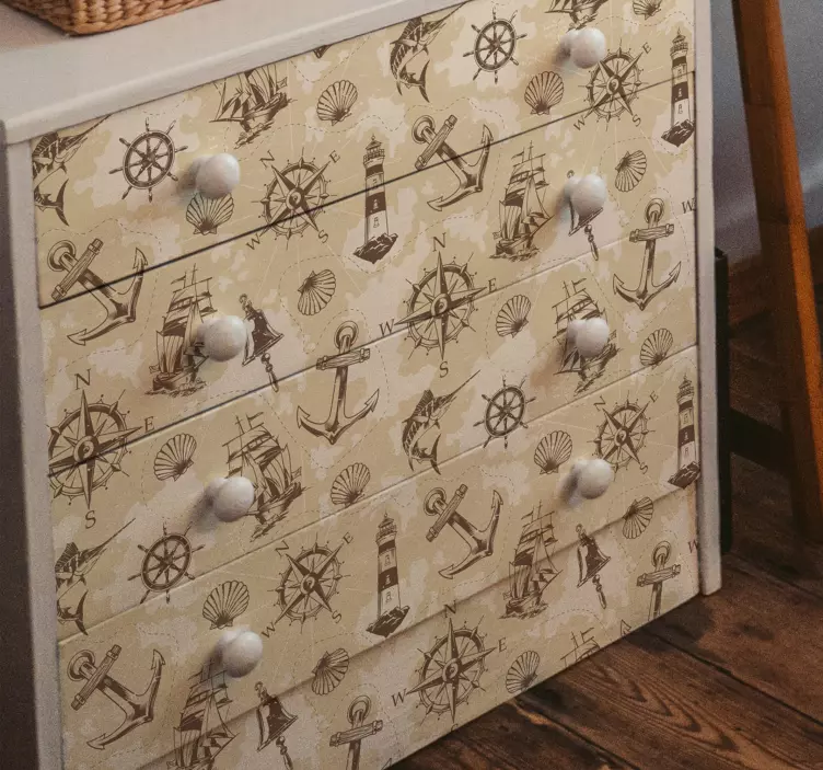 Deniz nesneleri mobilya çıkartması - TenStickers