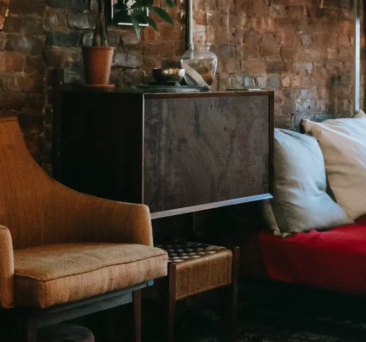 Endüstriyel gri paslı demir mobilya çıkartması - TenStickers