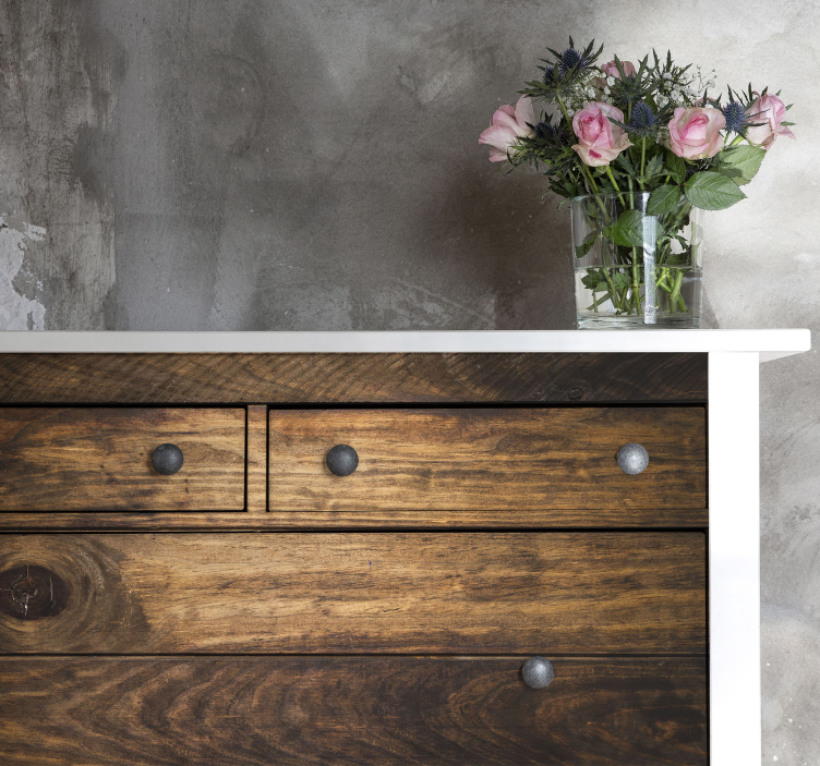 Eski ahşap efektli mobilya çıkartması - TenStickers