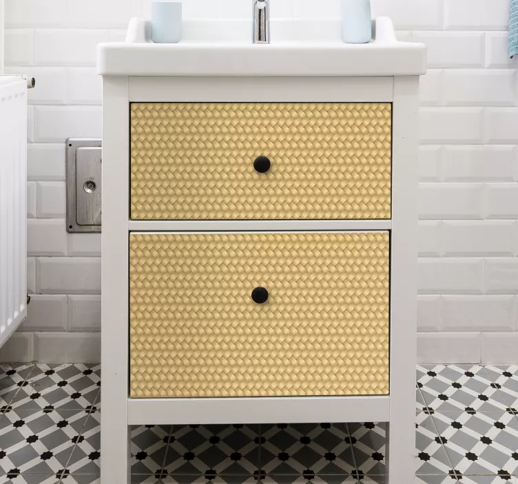 Hasır doku mobilya çıkartması - TenStickers