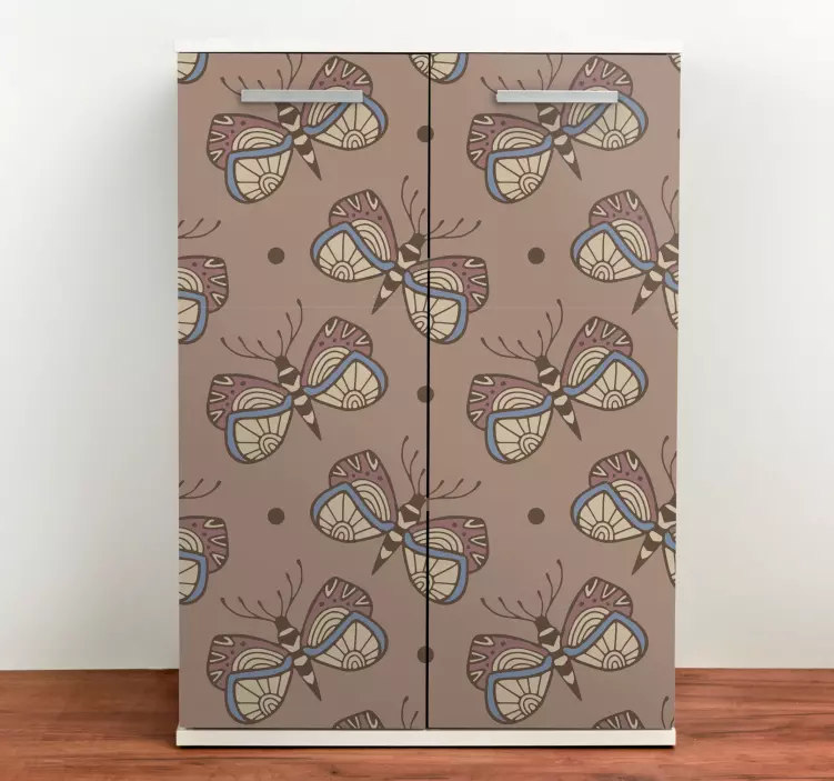 Ilham verici vintage kelebek mobilya çıkartması - TenStickers