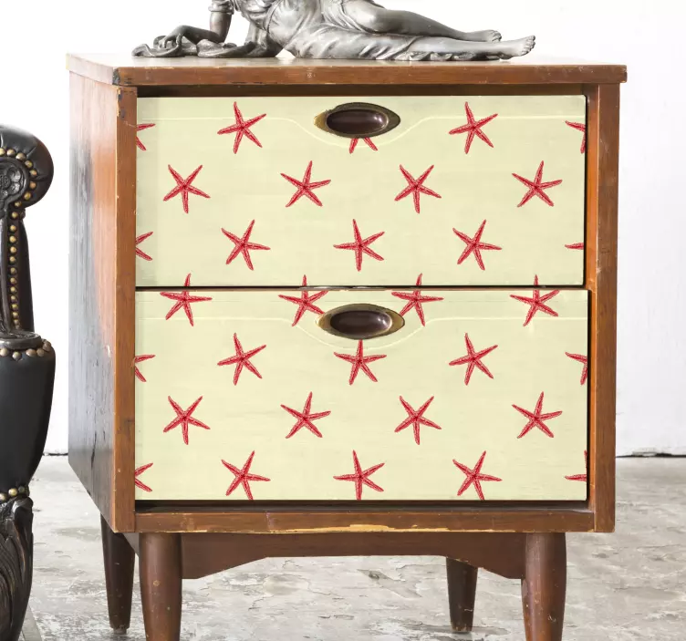 Ince kum mobilya çıkartması üzerinde deniz yıldızı - TenStickers