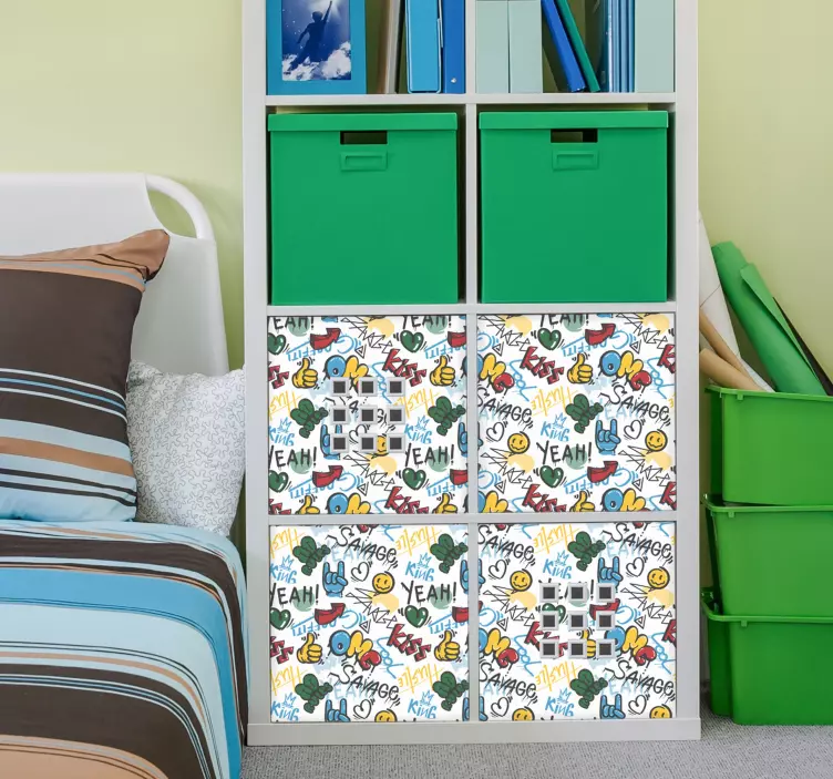 Kentsel grafiti doodle mobilya çıkartması - TenStickers