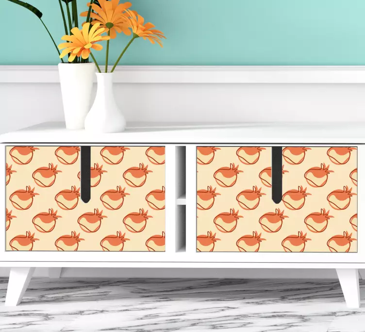 Nar mobilya çıkartması ile doodle desen - TenStickers