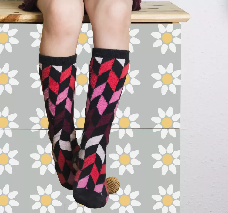 Papatya desen mobilya çıkartması - TenStickers