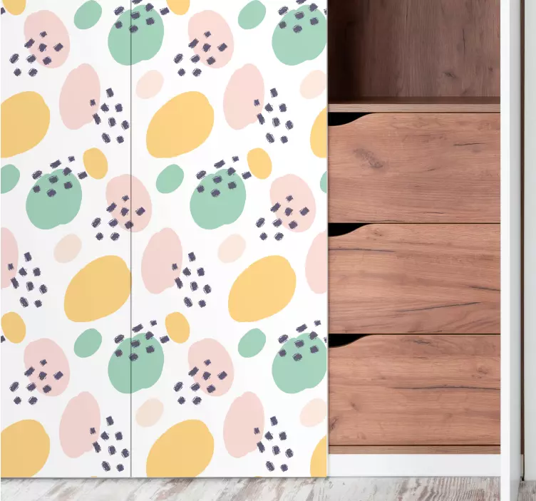 Pastel duvar sanatı formları mobilya vinil çıkartması - TenStickers