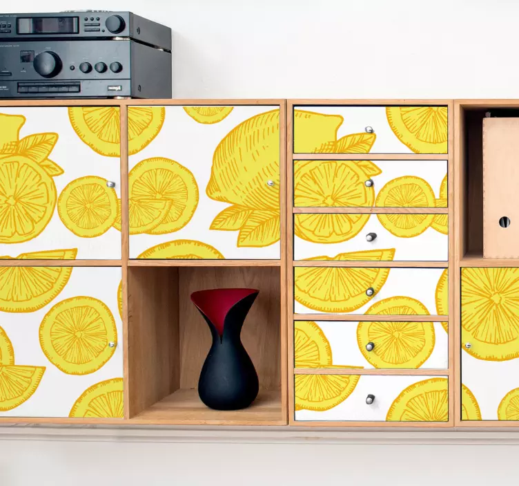 Portakal ve limon eskiz mobilya çıkartması - TenStickers