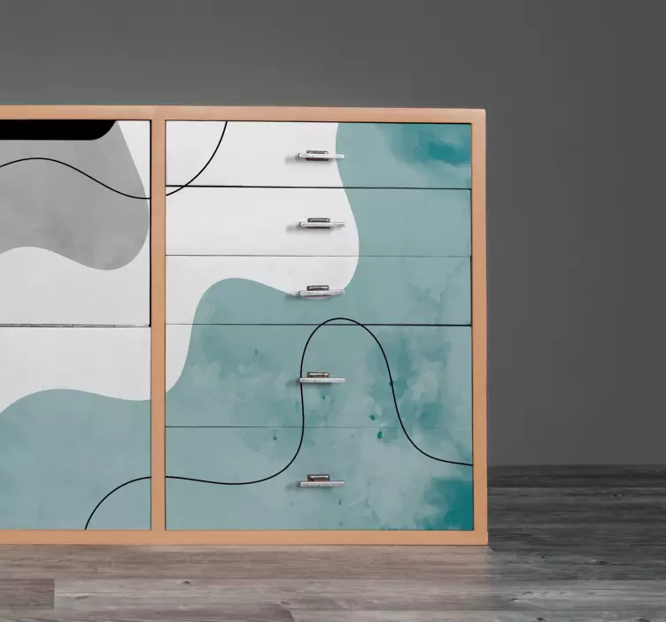 Suluboya şekiller mobilya çıkartması - TenStickers