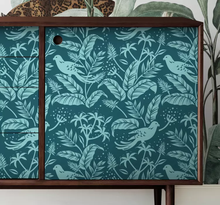 Turkuaz uçan kuşlar mobilya çıkartması - TenStickers