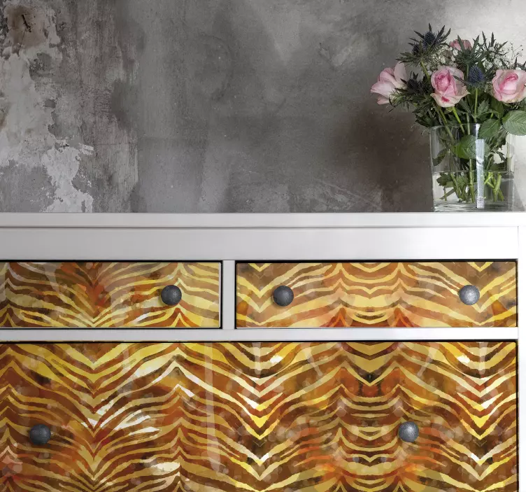 Zebra suluboya doku mobilya çıkartması - TenStickers