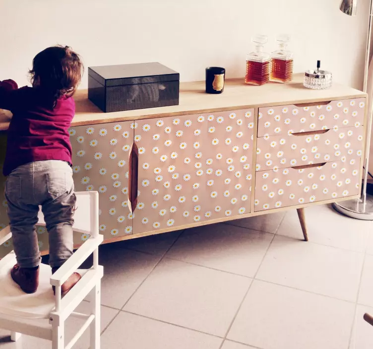 Modern papatya desen mobilya çıkartma - TenStickers