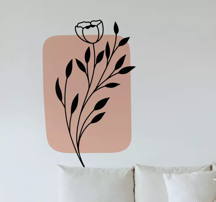Modern sanat yaprak bitki duvar sticker - TenStickers