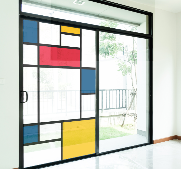 Mondrian sanat pencere çıkartması - TenStickers