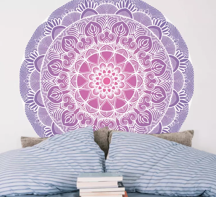 Mor yaşam çiçeği mandala vinil çıkartması - TenStickers