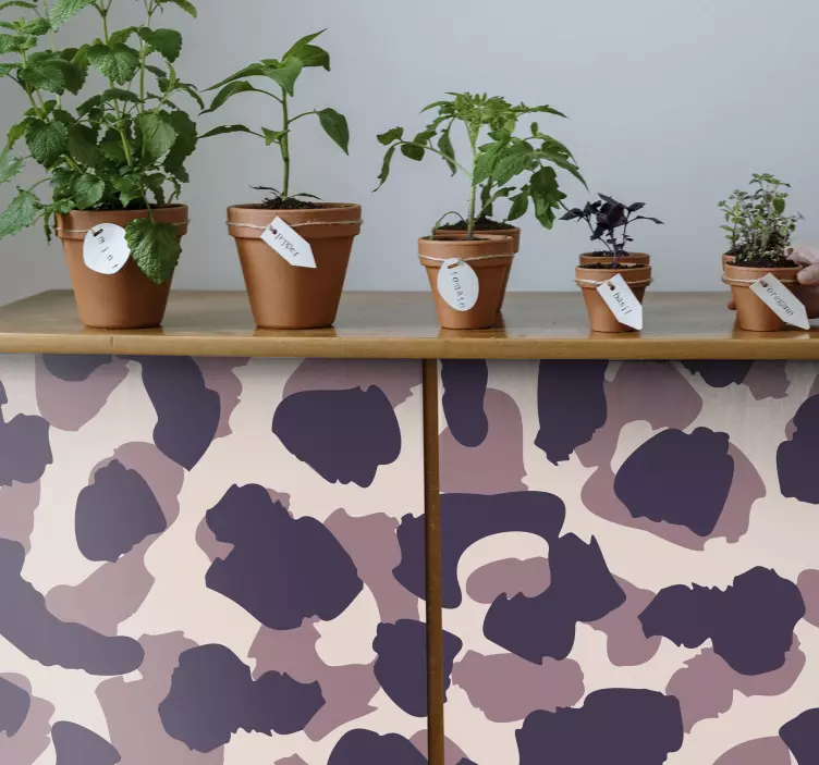 Mor kamuflaj vinil baskı etiket - TenStickers