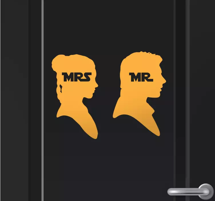 Mr & mrs star wars banyo çıkartmaları - TenStickers