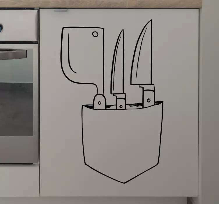 Mutfak bıçakları duvar sticker - TenStickers