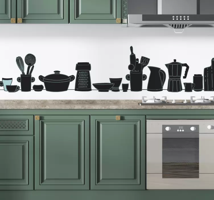 Mutfak eşyaları silüetleri hayvan çıkartması - TenStickers