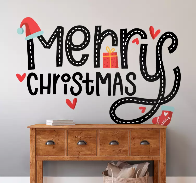 Mutlu noeller nakış noel çıkartması - TenStickers