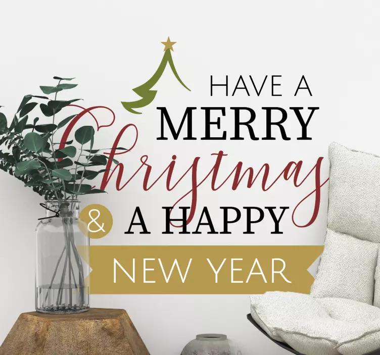 Mutlu noeller ve mutlu yıllar çıkartması - TenStickers