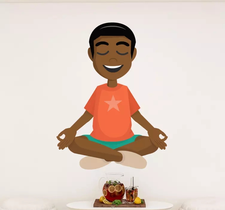 Mutlu yoga çocuk duvar sticker - TenStickers