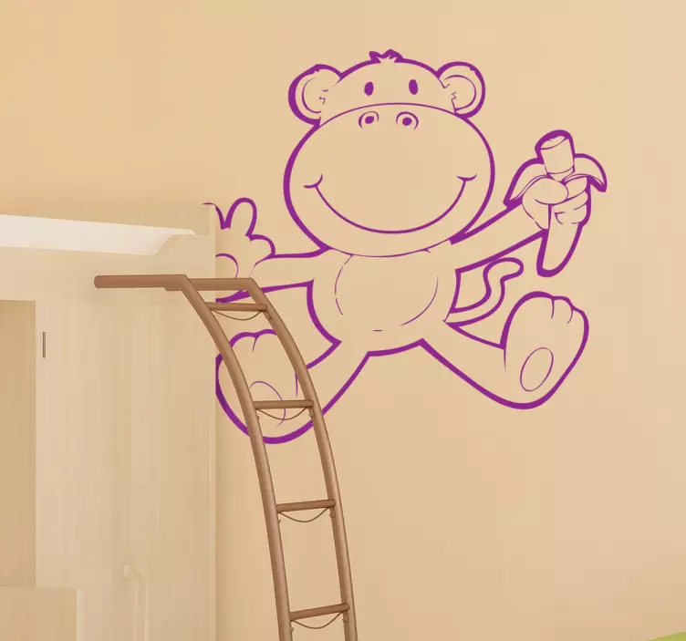 Muz vahşi hayvan çıkartma ile maymun - TenStickers