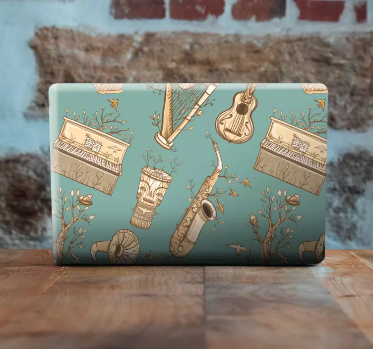 Müzik aletleri motifi Dizüstü bilgisayar için kaplama - TenStickers