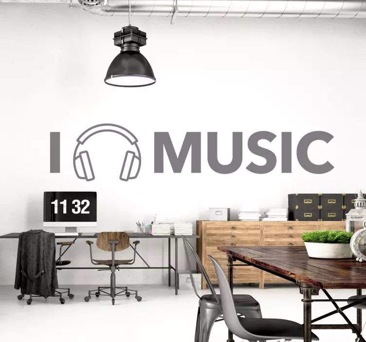 Müzik duvar etiket seviyorum - TenStickers