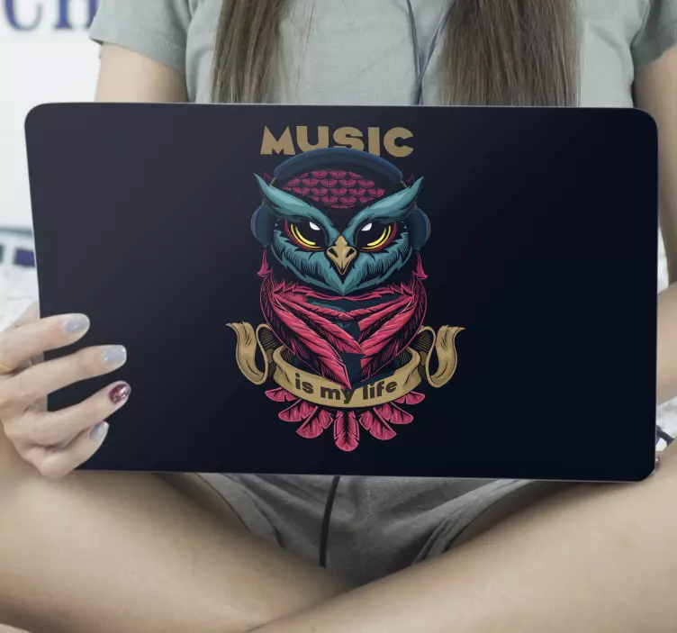 Müzikal baykuş, tasari, resimleme, laptop, derileri - TenStickers