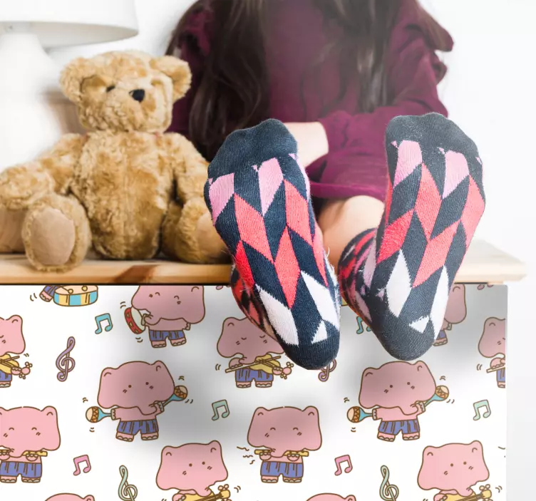 Müzikal çizgi film karakterleri hayvan çıkartması - TenStickers