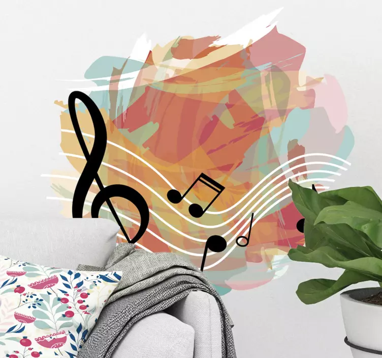 Müzisyen müzikal duvar sticker - TenStickers