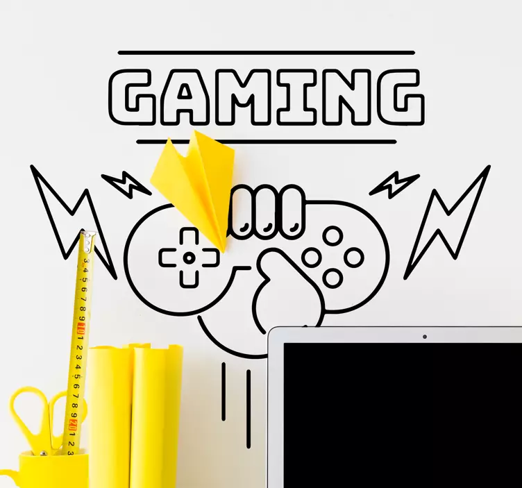 Neon ışık eski oyun playstation çıkartması - TenStickers